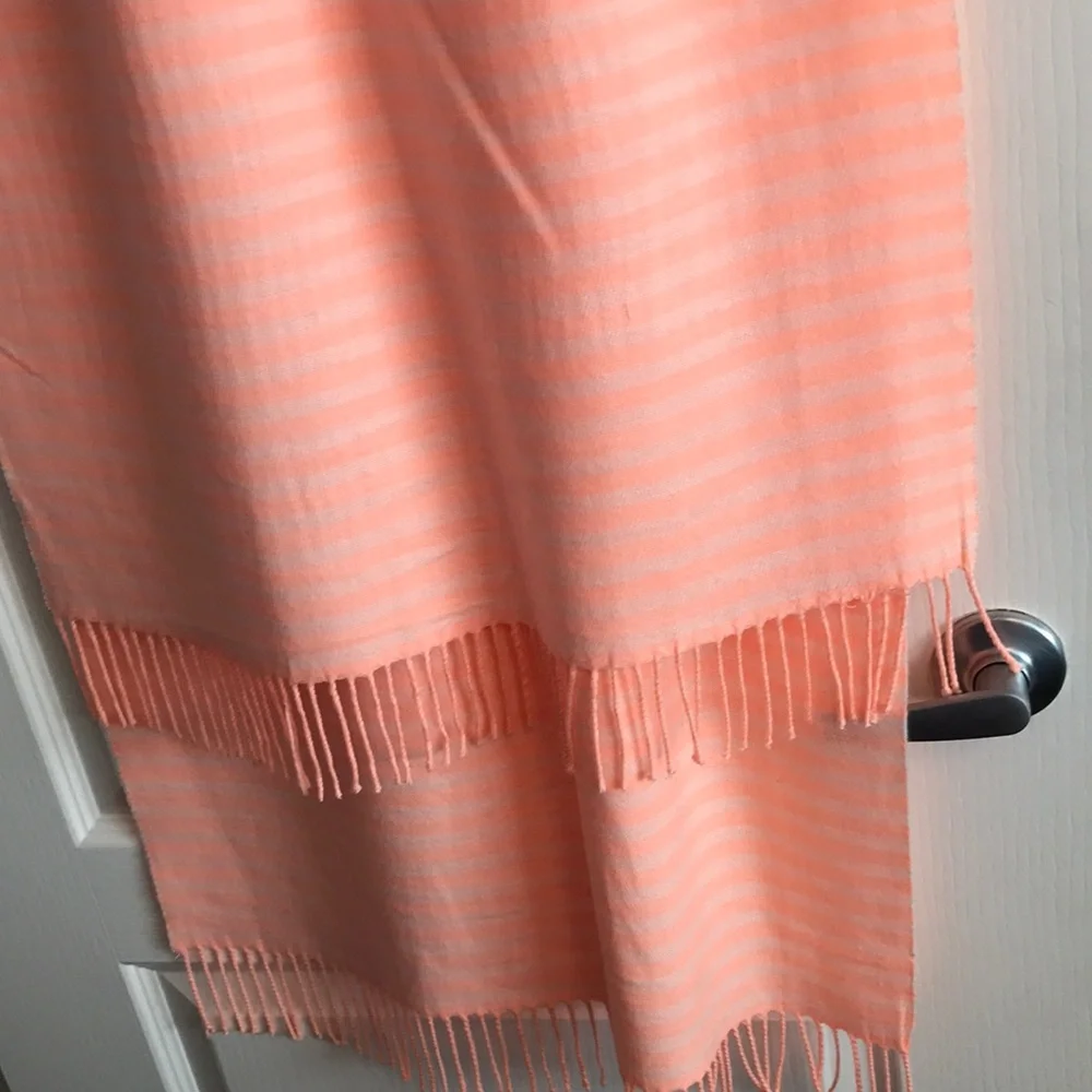 Nordstrom Scarf or Wrap Warm Peach Stripe